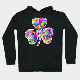 Lucky Stain Glass Rainbow Irish Clover Hoodie